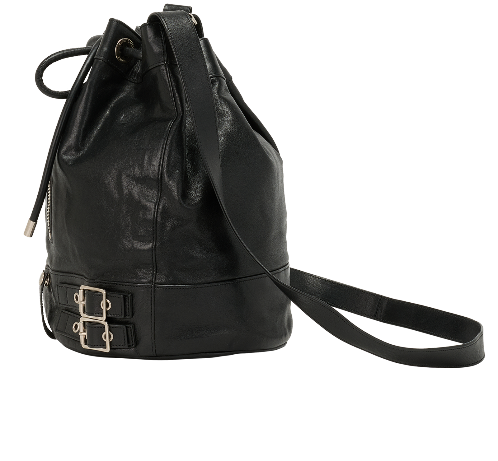 Medium Rider Bucket Bag, &pound;595, Handbags, Black, Leather, Bottom view